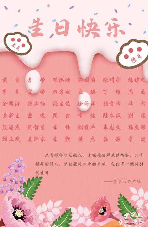 【生日祝?！抗ё?月生日的員工生日快樂！