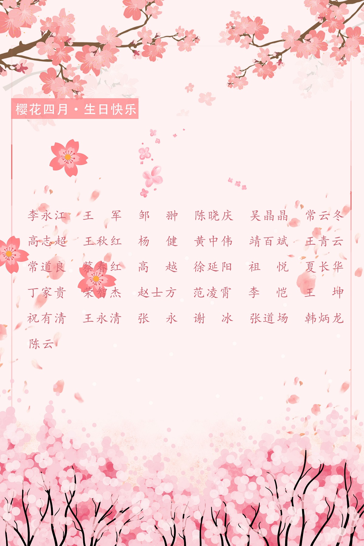 【生日祝?！抗ё?4月生日的員工生日快樂！