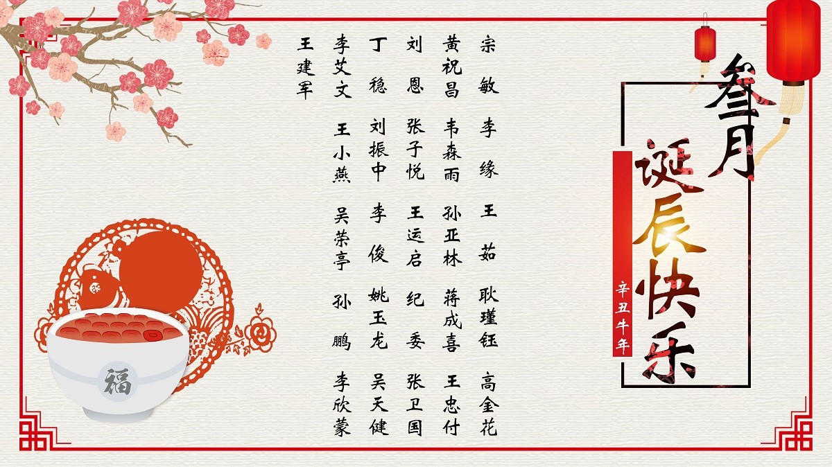 【生日祝?！抗ё?3月生日的員工生日快樂！