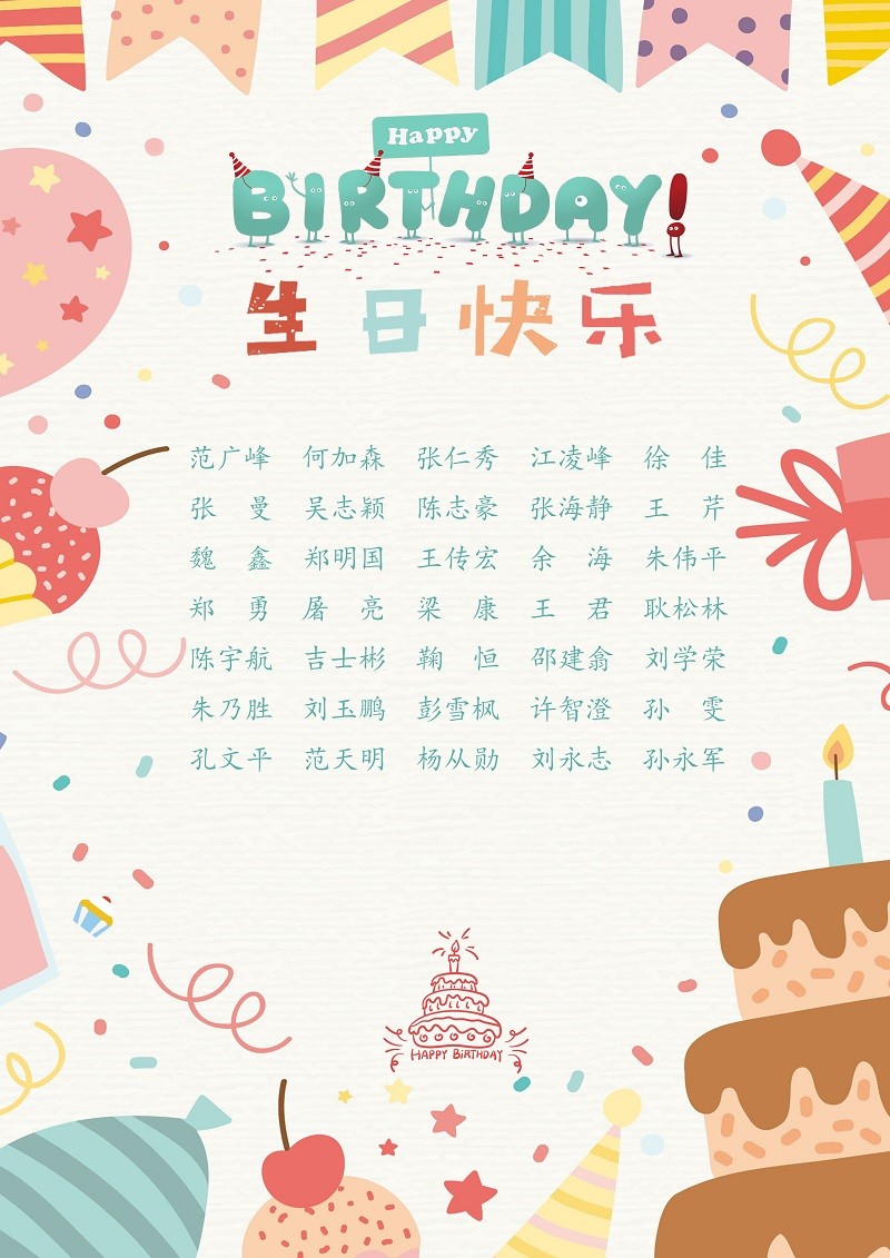 【生日祝福】恭祝11月生日的員工生日快樂！